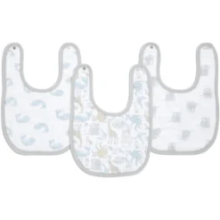 Aden + Anais™ Essentials Katoenen Mousseline Slabbetje Natural History 3 Stuk -Lief En Klein aden anais essentials katoenen mousseline slabbetje natural history 3 stuk a316325 2