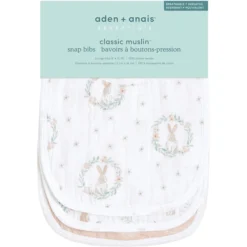 Aden +anais™ Muslin Slabbetjes Blush Ing Bunnies 3-pack -Lief En Klein aden anais muslin slabbetjes blush ing bunnies 3 pack a415376 3