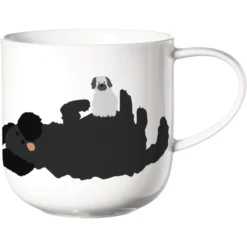 ASA Selection Mok Fluffy Dogs Wit Glanzend