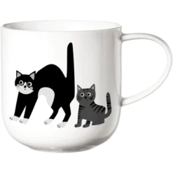 ASA Selection Mok Verrast Katten Wit Glanzend
