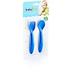 BabyJem Lepel- En Vorkenset 2 Stuks BPA Vrij Blauw -Lief En Klein babyjem lepel en vorkenset 2 stuks bpa vrij blauw a284048 2