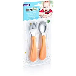 BabyJem RVS Vork En Lepel Oranje 7 BabyJem RVS Vork En Lepel Oranje -Lief En Klein babyjem rvs vork en lepel oranje a282440 2