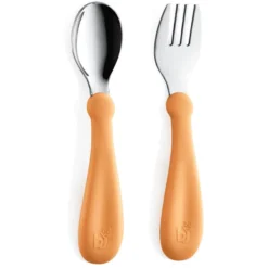 BabyJem RVS Vork En Lepel Oranje 8 BabyJem RVS Vork En Lepel Oranje -Lief En Klein babyjem rvs vork en lepel oranje a282440 3