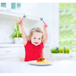 BabyJem RVS Vork En Lepel Oranje 9 BabyJem RVS Vork En Lepel Oranje -Lief En Klein babyjem rvs vork en lepel oranje a282440 4