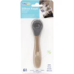 BabyJem Siliconenlepel Met Houten Handvat, Grijs -Lief En Klein babyjem siliconenlepel met houten handvat grijs a375310 4