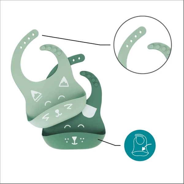 Babymoov BIB'ISY Slabbenset Van SIlikon, 2 Stuks 4 Babymoov BIB'ISY Slabbenset Van SIlikon, 2 Stuks - Afbeelding 4