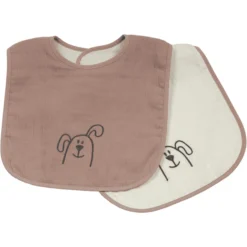 Be Be 's Collection Mousseline Klittenband Slabbetje 2-Pack Oud Roze -Lief En Klein be be s collection mousseline klittenband slabbetje 2 pack oud roze a324673 3