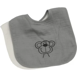 Be Be 's Collection Slabbetje Mousseline Aap Grijs 2 Stuks