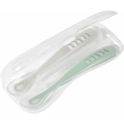 BEABA ® Babylepel Set Van 2 Siliconen 2e Leeftijd, Velvet Grijs/sage Groen -Lief En Klein beaba babylepel set van 2 siliconen 2e leeftijd velvet grijs sage groen a393167 2