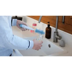 BEABA Flesborstel Met Silicone Borstelharen Blauw/grijs -Lief En Klein beaba flesborstel met silicone borstelharen blauw grijs a302686 4