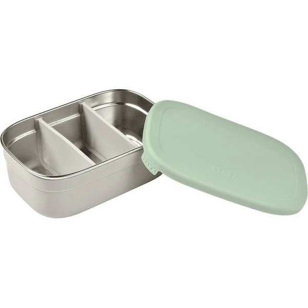 BEABA ® Roestvrij Stalen Lunch Box - Velvet Grijs/ Framboos Groen 3 BEABA ® Roestvrij Stalen Lunch Box - Velvet Grijs/ Framboos Groen - Afbeelding 3