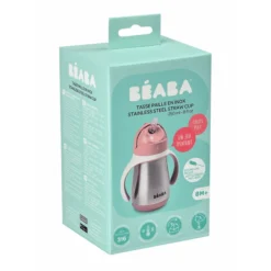 BEABA Roestvrijstalen Rietjesbeker 250 Ml Oud Roze -Lief En Klein beaba roestvrijstalen rietjesbeker 250 ml oud roze a302052 4
