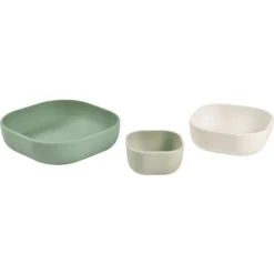 BEABA ® Set Van 3 Kommen, Saliegroen/ Cotton /lichtgrijs Gemaakt Van Silicone -Lief En Klein beaba set van 3 kommen saliegroen cotton lichtgrijs gemaakt van silicone a409218 2