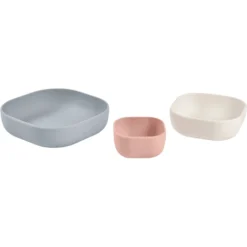 BEABA ® Set Van 3 Kommen, Velvet Grijs/ Cotton /lichtroze Gemaakt Van Silicone -Lief En Klein beaba set van 3 kommen velvet grijs cotton lichtroze gemaakt van silicone a409220 2