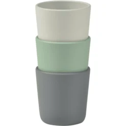 BEABA ® Set Van 3 Siliconenbekers, Grijs/ Saliegroen/ Velvet Grijs -Lief En Klein beaba set van 3 siliconenbekers grijs saliegroen velvet grijs a392955 2
