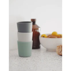 BEABA ® Set Van 3 Siliconenbekers, Grijs/ Saliegroen/ Velvet Grijs -Lief En Klein beaba set van 3 siliconenbekers grijs saliegroen velvet grijs a392955 3