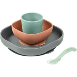 BEABA ® Silicone Servies Set - Mineraal, 4 Stuks -Lief En Klein beaba silicone servies set mineraal 4 stuks a364138 2