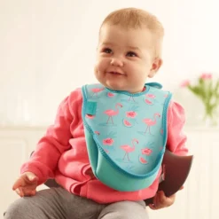 Bibetta Neopreen Slab UltraBib® Flamingo's / Turquoise, 2 Stuks -Lief En Klein bibetta neopreen slab ultrabib flamingos turquoise 2 stuks a335467 4