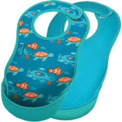 Bibetta Neopreen Slab UltraBib® Tropical Fish / Turquoise, 2 Stuks -Lief En Klein bibetta neopreen slab ultrabib tropical fish turquoise 2 stuks a335470 3
