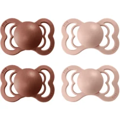 BIBS Dummies Supreme Blush / Bosmarmot Siliconen 6-36 Maanden, 4 St.