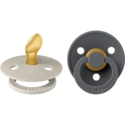 BIBS® Fopspeen Colour Anatomische Speen Sand & IJzer 0-6 Maanden, 2 Stuks.