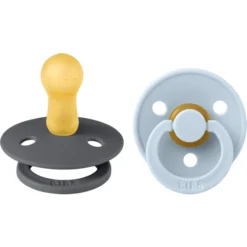 BIBS Fopspeen Colour Baby Blauw / IJzer 6-18 Maanden, 2 St.