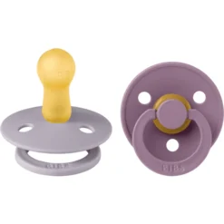 BIBS® Fopspeen Colour Fossil Grey & Mauve 6-18 Maanden, 2 Stuks.