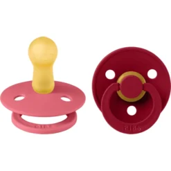BIBS Fopspeen Colour Ruby/Coral 6-18 Maanden, 2 Stuks.