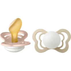 BIBS® Fopspeen Couture Blush En Vanilla Glow Latex 6-36 Maanden, 2 Stuks.