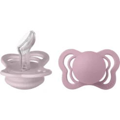 BIBS® Fopspeen Couture Dusky Lila & Heather Siliconen 0-6 Maanden, 2 Stuks.