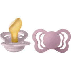 BIBS® Fopspeen Couture Dusky Lilac & Heather Latex 6-18 Maanden, 2 Stuks.
