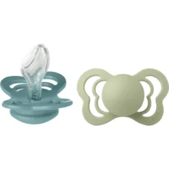 BIBS Fopspeen Couture Island Sea En Sage Silicone 6-18 Maanden, 2 Stuks.
