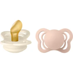 BIBS Fopspeen Couture Ivoor / Blush Latex 0-6 Maanden, 2 Stuks.