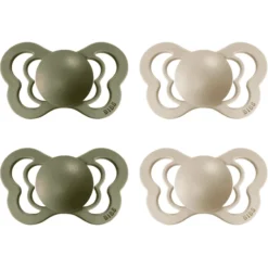 BIBS Fopspeen Couture Olive / Vanille Siliconen 0-6 Maanden, 4 St.