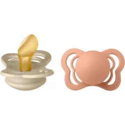BIBS Fopspeen Couture Vanille / Peach Latex 0-6 Maanden, 2 Stuks.