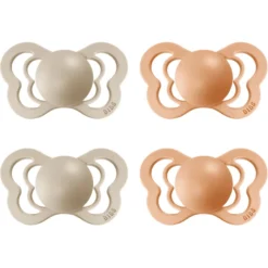 BIBS Fopspeen Couture Vanille / Peach Siliconen 0-6 Maanden, 4 St.