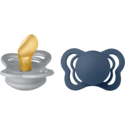 BIBS Fopspeen Couture Wolk / Steel Blauw Latex 0-6 Maanden, 2 St.