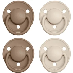 BIBS Fopspeen De Lux Vanille / Donkere Eik 0-36 Maanden, 4 St.