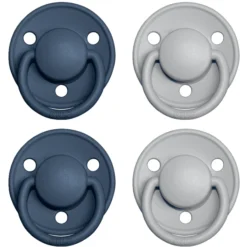 BIBS Fopspeen De Lux Wolk / Steel Blauw 0-36 Mnd, 4 St.