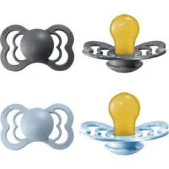 BIBS Fopspeen Supreme Baby Blauw / IJzer Latex 6-36 Maanden, 4 St. -Lief En Klein bibs fopspeen supreme baby blauw ijzer latex 6 36 maanden 4 st a321165 3