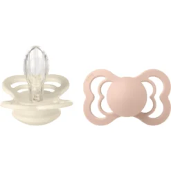 BIBS Fopspeen Supreme Blush /Ivory Silicone 6-36 Maanden, 2 Stuks