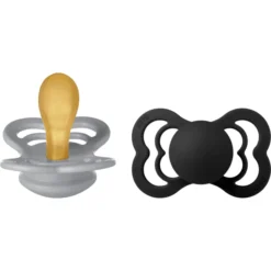 BIBS Fopspeen Supreme Cloud/ Black Latex 6-36 Maanden, 2 Stuks.