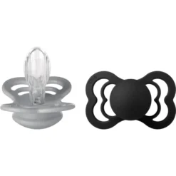 BIBS Fopspeen Supreme Cloud/ Black Silicone 6-36 Maanden, 2 St.