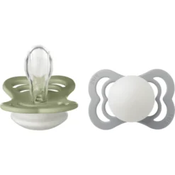 BIBS Siliconen Fopspeen Supreme 0-6 Maanden, Sage En Cloud Glow 2 St.