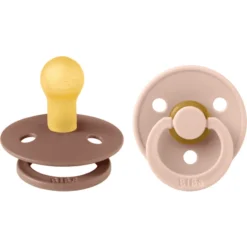 BIBS Soother Colour Blush / Woodchuck 0-6 Maanden, 2 Stuks.
