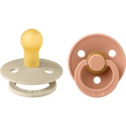 BIBS® Soother Colour Peach /Vanille 0-6 Maanden, 2 Stuks.