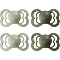 BIBS Soother Supreme Sage / Hunter Green Latex 0-6 Maanden, 4 St.