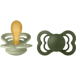 BIBS Soother Supreme Sage / Hunter Green Latex 6-36 Maanden, 2 Stuks.