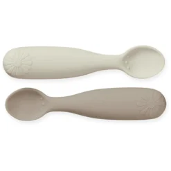Cam Cam Copenhagen Cam Cam® COPENHAGEN Siliconen Lepel Bloem, Licht Sand /Aarde, Set Van -Lief En Klein cam cam copenhagen siliconen lepel bloem licht sand aarde set van a371046 2