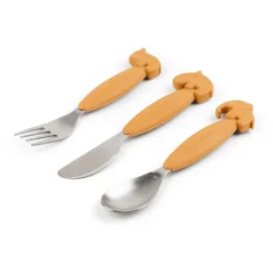 Done By Deer ™ Easy Grip Bestek Hert Friends Mosterdgeel -Lief En Klein done by deer easy grip bestek hert friends mosterdgeel a341314 2